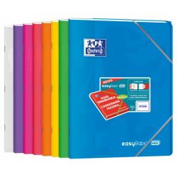 Oxford Easybook Max A4 Libreta Grapada - Tapa de Plastico Resistente - 1 Linea con 2 Margenes - 48 Hojas de Papel de Alta Calida