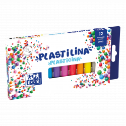 Oxford Plastilina 12 Colores 100gr - Textura Suave y Maleable - Ideal para Modelar y Crear Obras de Arte