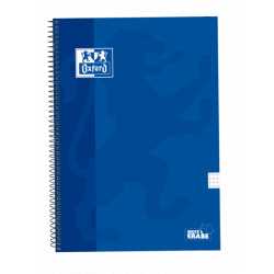 Oxford School Classic Cuaderno Espiral Tapa Extradura Write&Erase - Folio 4x4 con Margen - 80 Hojas - Color Azul Marino