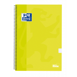 Oxford School Classic Cuaderno Espiral Tapa Extradura Write&Erase - Folio 4x4 con Margen - 80 Hojas - Color Lima