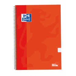 Oxford School Classic Cuaderno Espiral Tapa Extradura Write&Erase - Folio 4x4 con Margen - 80 Hojas - Color Naranja