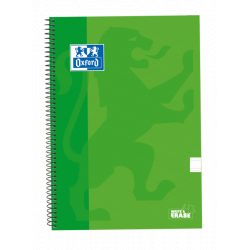 Oxford School Classic Cuaderno Espiral Tapa Extradura Write&Erase - Folio Pauta 2.5mm - 80 Hojas - Color Verde