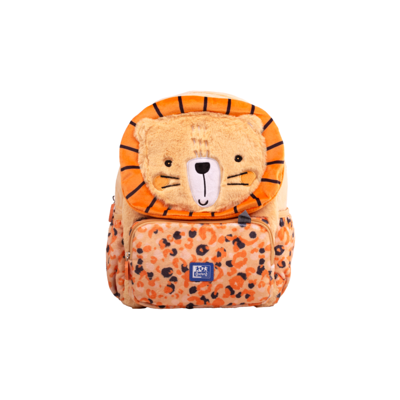 Oxford Kids Mochila Infantil 8.5L Tacto Suave Peluche Surtido Leo Leon - Diseño Adorable de Leon - Tacto Suave y Comodo - Capaci