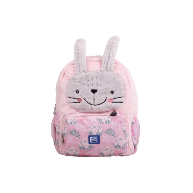 Oxford Kids Mochila Infantil 8.5L Tacto Suave Peluche - Diseño de Conejo Bunbun - Ideal para Niños Pequeños - Espaciosa y Comoda