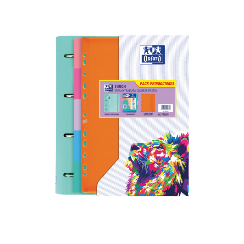 Oxford Europeanbinder Oxftch A4+Te Sb+Sep Sur - Carpeta de Tamaño A4 - Incluye Separadores y Bolsillo - Ideal para Organizar Doc