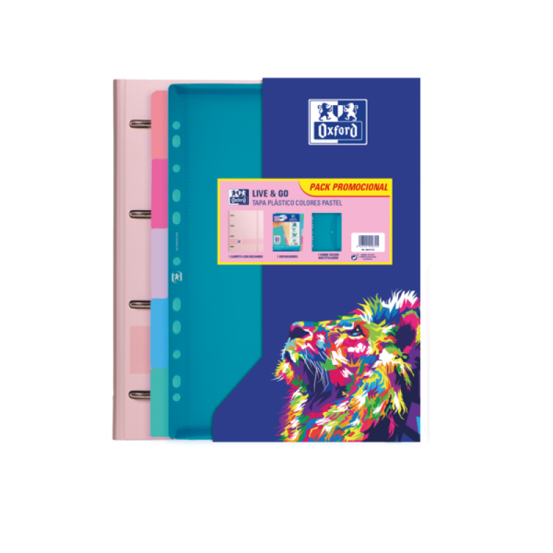 Oxford Europeanbinder Oxfl&G A4+Pp Sb+Sep Pas Sur - Carpeta de Tamaño A4+ con Separadores - Bolsillo de Polipropileno - Pasadore