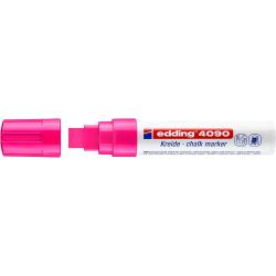 Edding 4090 Rotulador de Tiza Liquida - Punta Biselada - Trazo entre 4 y 15mm - Olor Neutro - Color Rosa Neon