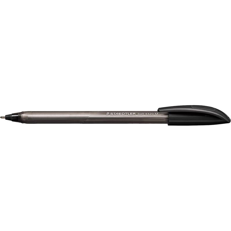 Staedtler Ball 4320 M Boligrafo Punta de Bola 1mm - Escritura Suave - Cuerpo Triangular - Color Negro