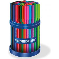 Staedtler Ball 432 Expositor de 50 Boligrafos de Bola - Trazo de 0.5mm - Escritura Suave - Colores Surtidos