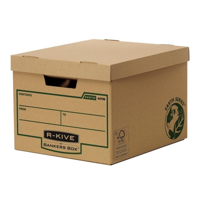 Fellowes Bankers Box Earth Gran Contenedor de Archivos - Montaje Manual - Carton Reciclado Certificacion FSC - Color Marron