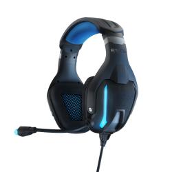 Energy Sistem Auriculares Gaming ESG 5 Shock - LED Light - Boom Microfono - Vibracion Sonora - Almohadillas de Tela - Color Azul
