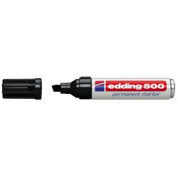 Edding 500 Rotulador Permanente - Punta Biselada - Trazo entre 2 y 7 mm. - Recargable - Secado Instantaneo - Color Negro