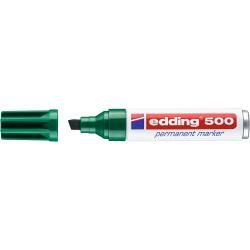 Edding 500 Rotulador Permanente - Punta Biselada - Trazo entre 2 y 7 mm. - Recargable - Secado Instantaneo - Color Verde