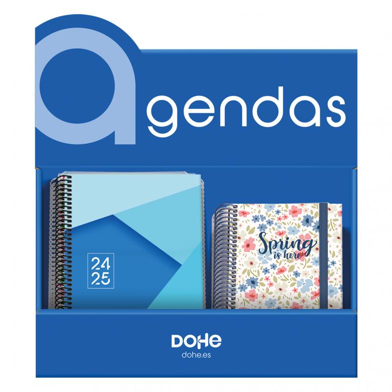 Dohe Expositor de 25 Agendas Escolares Espiral Prime-Basic A5, A6 Surtidas