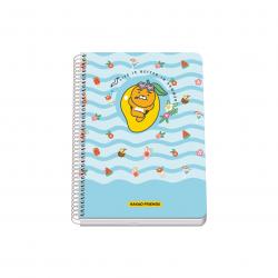 Dohe Kakao Friends Summer Holiday Cuaderno Espiral Tapa Rigida - Tamaño A5 de 80 Hojas 90gr - Hojas con Cuadricula 4mm