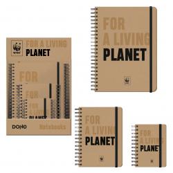 Dohe WWF Classic Expositor de 12 Cuadernos Espiral Wireo - Tamaños A4, A5 y A6 - 96 Hojas Lisas en Papel Ahuesado de 80 g/m2 - C