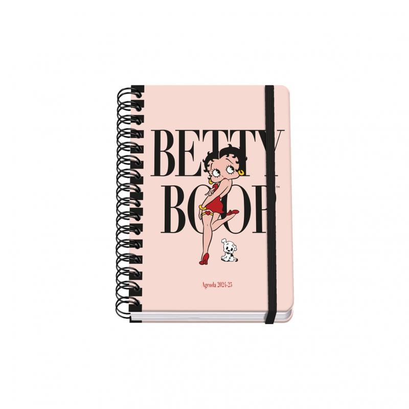 Dohe Betty Boop Agenda Escolar Espiral Wire?o A5 - Semana Vista - Papel 80g/m2 - Cubierta de Carton Plastificado - Cierre con Go