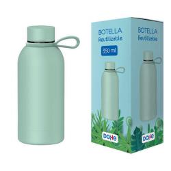 Dohe Botella Reutilizable 350ml - Acero Inoxidable de Doble Pared - Libre de BPA - Tapon Hermetico Antigoteo de Acero Inoxidable