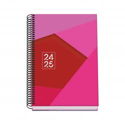 Dohe Tamgram Agenda Escolar Espiral A5 - Dia Pagina - Papel 70g/m2 - Cubierta de Carton Plastificado - Color Rosa
