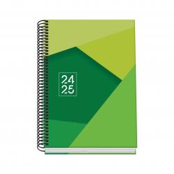 Dohe Tamgram Agenda Escolar Espiral A5 - Dia Pagina - Papel 70g/m2 - Cubierta de Carton Plastificado - Color Verde