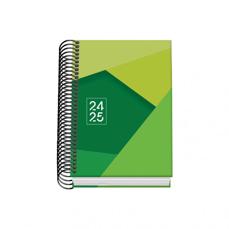 Dohe Tamgram Agenda Escolar Espiral A6 - Dia Pagina - Papel 70g/m2 - Cubierta de Carton Plastificado - Color Verde