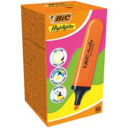 Bic Marking Highlighter Flat Marcador Fluorescente - Punta Biselada - Trazo entre 1.70 y 4.80 mm - Tinta con Base de Agua - Colo