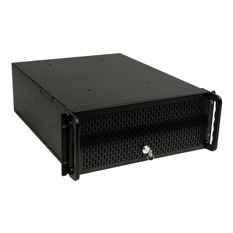 Unykach UK4129 Caja Rack 4U 19" - Tamaños de Disco Soportados 3.5" - Filtro Frontal Antipolvo - Cierre de Llave - USB-A 2.0 - Co