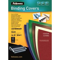 Fellowes Pack de 25 Portadas de Carton Simil Piel Delta Cuero A4 - 250 gr - Color Negro