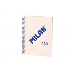 Milan Cuaderno Espiral Formato A4 Pautado 7mm - 80 Hojas de 95 gr/m2 - Microperforado, 4 Taladros - Color Beige
