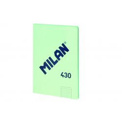 Milan Libreta Encolada Formato A4 Pautado 7mm - 48 Hojas de 95 gr/m2 - Microperforado - Tapa Blanda - Color Verde