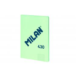 Milan Libreta Encolada Formato A4 Cuadricula 5x5mm - 48 Hojas de 95 gr/m2 - Microperforado - Tapa Blanda - Color Verde