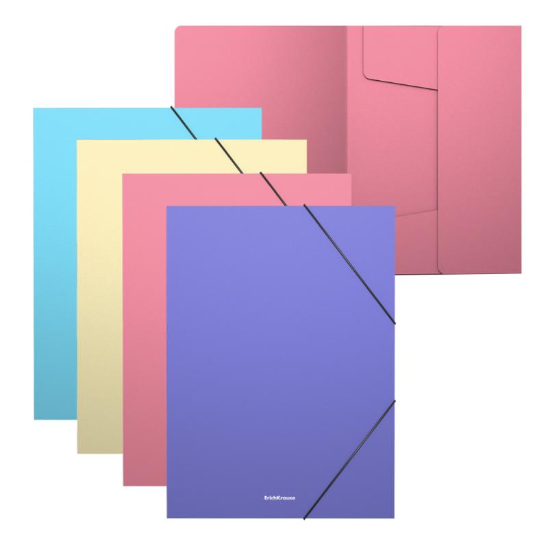 Erichkrause Pack de 4 Carpetas Solapas Matt Pastel A4 - Fabricadas en Polipropileno - Colores Surtidos