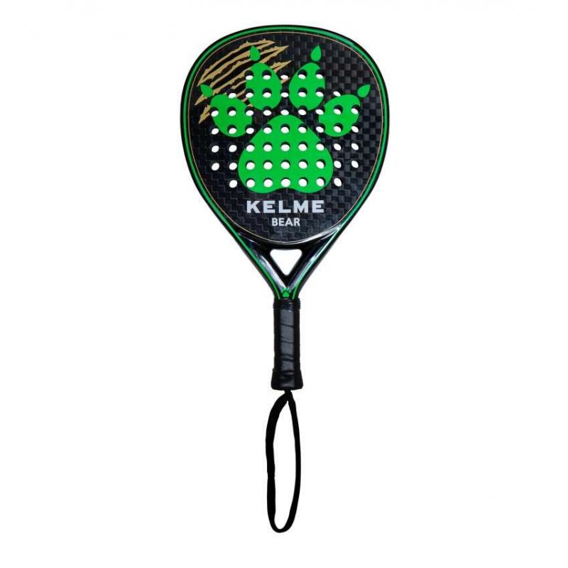 Kelme Bear Pala de Padel - Forma Lagrima - Marco y Cara 100% Carbono - Cara en 3D - Nucleo Black Eva Soft Ultra - Diseño Brillo