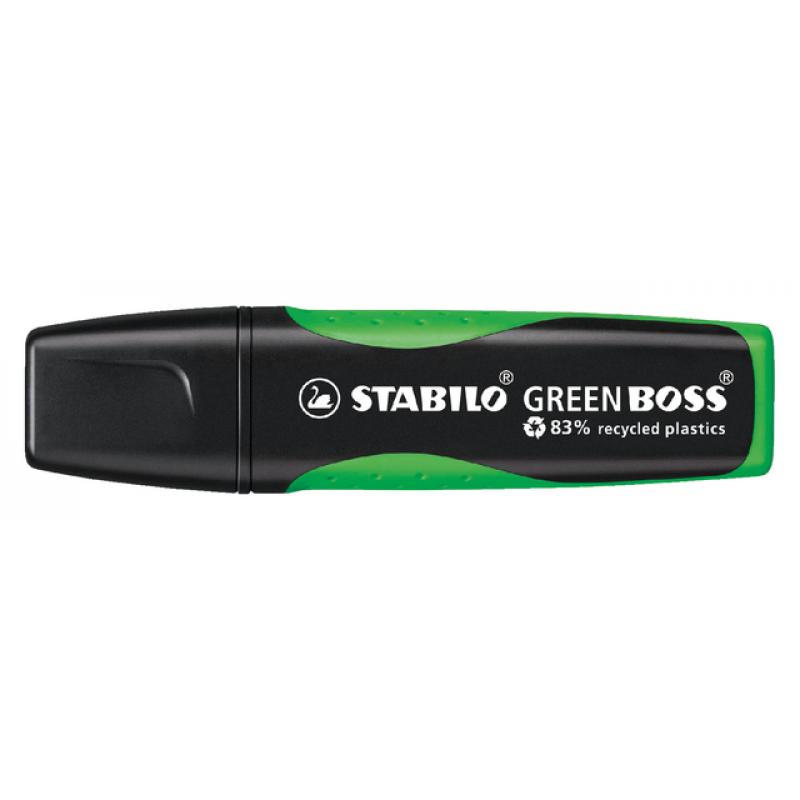 Stabilo Green Boss Marcador Fluorescente - Fabricado con un 83% de Plastico Reciclado - Trazo entre 2 y 5mm - Recargable - Color
