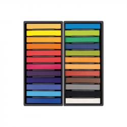 Milan Art Pack de 24 Pasteles Blandos - Colores Intensos y Brillantes - Resistentes a la Luz - Mezclables - Colores Surtidos