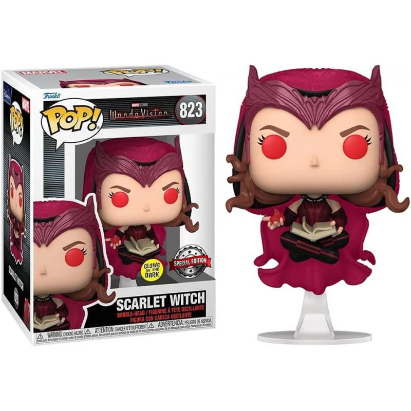 Funko Pop Marvel WandaVision Scarlet Witch Ed. Glows in the Dark - Figura de Vinilo - Altura 9cm aprox.