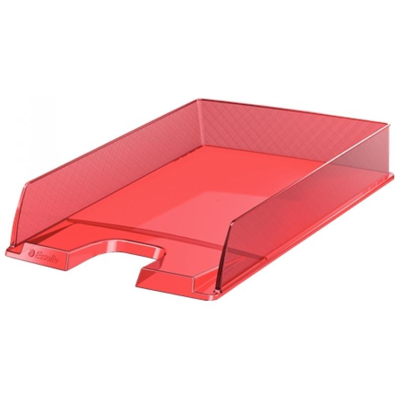 Esselte Europost Bandeja Portadocumentos - Plastico Transparente - Formato Vertical - A4 - Color Rojo