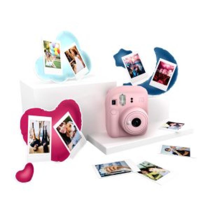 Fujifilm Pack Best Memories Instax Mini 12 Blossom Pink Camara Instantanea + Film Instax Mini 10ud. + 3 Portafotos - Tamaño de I