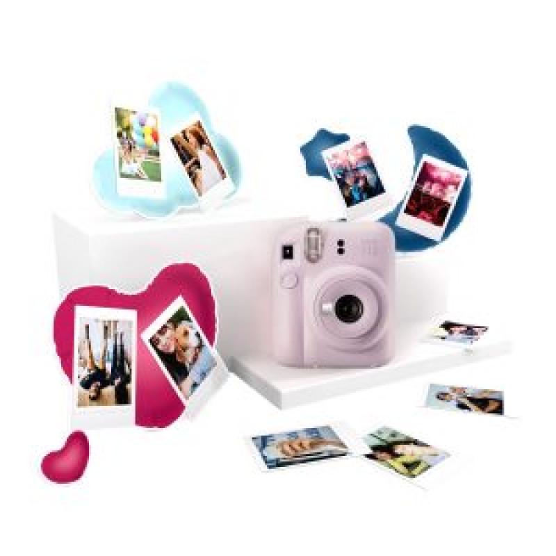 Fujifilm Pack Best Memories Instax Mini 12 Lilac Purple Camara Instantanea + Film Instax Mini 10ud. + 3 Portafotos - Tamaño de I