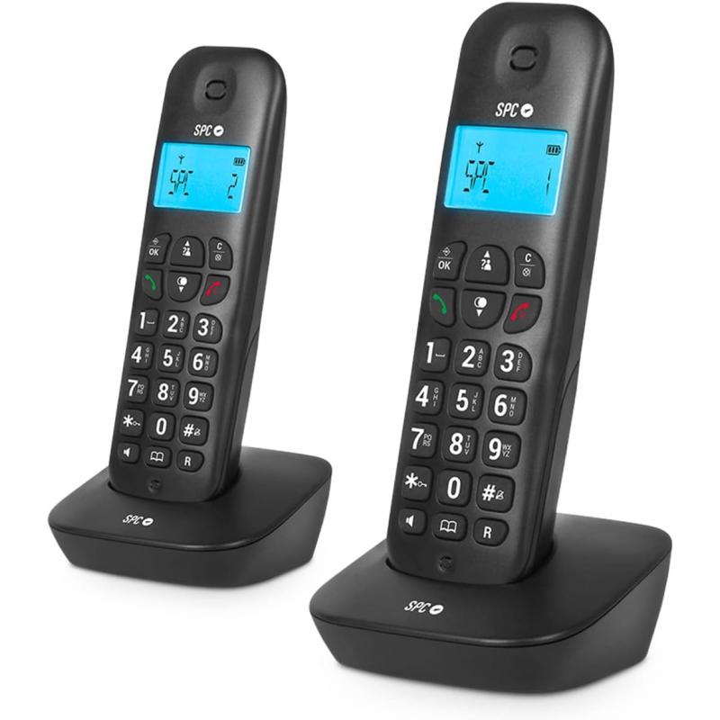 SPC Air Pro Duo Telefono Inalambrico - Pantalla Retroiluminada de 35x22mm - Identificacion de Llamadas - Conexion a Red Telefoni