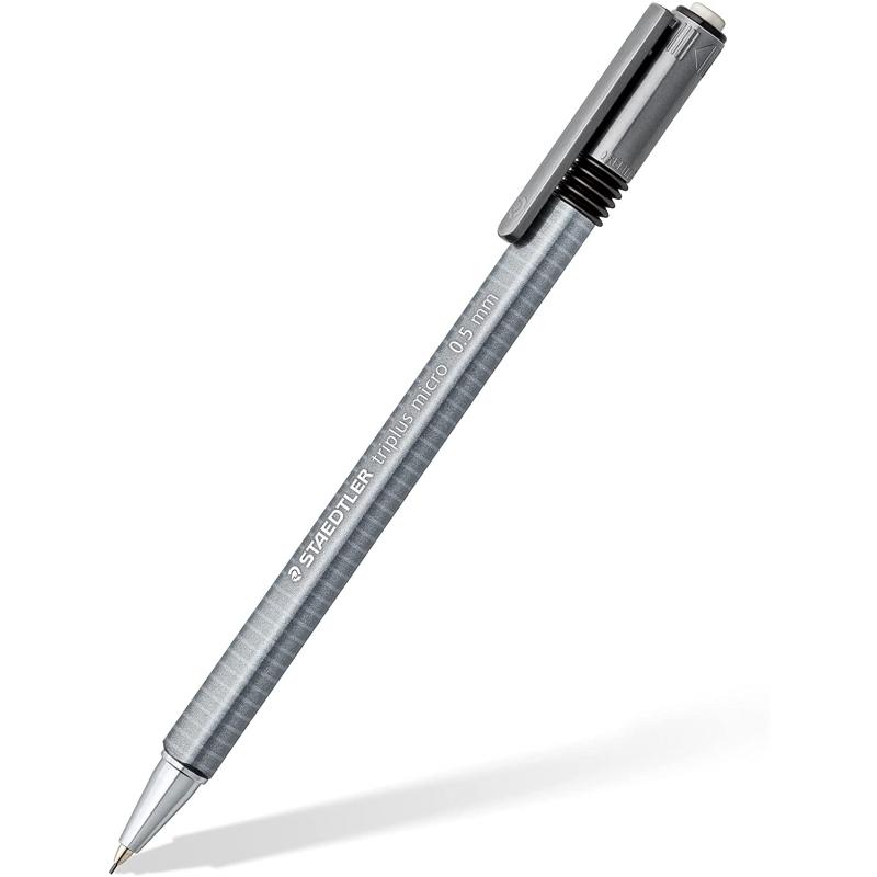 Staedtler Triplus Micro 774 Portaminas - Ancho de Linea 0.5mm - Punta Retractil - Diseño Ergonomico - Color Gris