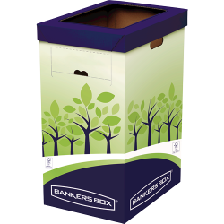 Fellowes Bankers Box Contenedor de Reciclaje 69L - Certificacion FSC - Doble Abertura - Fabricado en Carton Reciclado Resistente