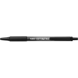 Bic Soft Feel Boligrafo Retractil - Punta Media de 1mm - Cuerpo Translucido con Grip - Color Negro