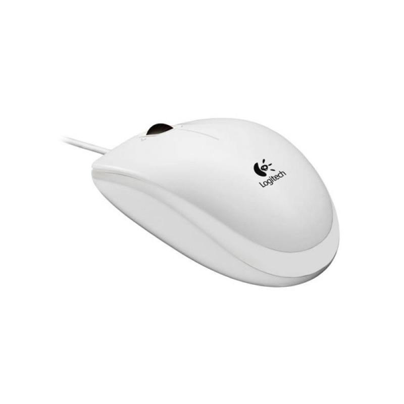 Logitech B100 Raton USB 800dpi - 3 Botones - Uso Ambidiestro - Cable de 1.80m - Color Blanco