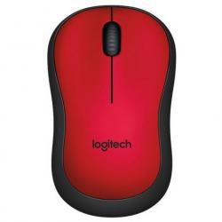 Logitech M220 Silent Raton Inalambrico 1000dpi - Silencioso - 3 Botones - Uso Ambidiestro - Color Rojo