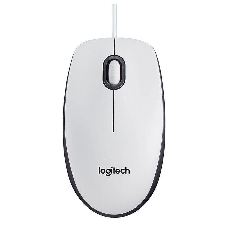 Logitech M100 Raton USB 1000dpi - 3 Botones - Uso Ambidiestro - Cable de 1.80m - Color Blanco