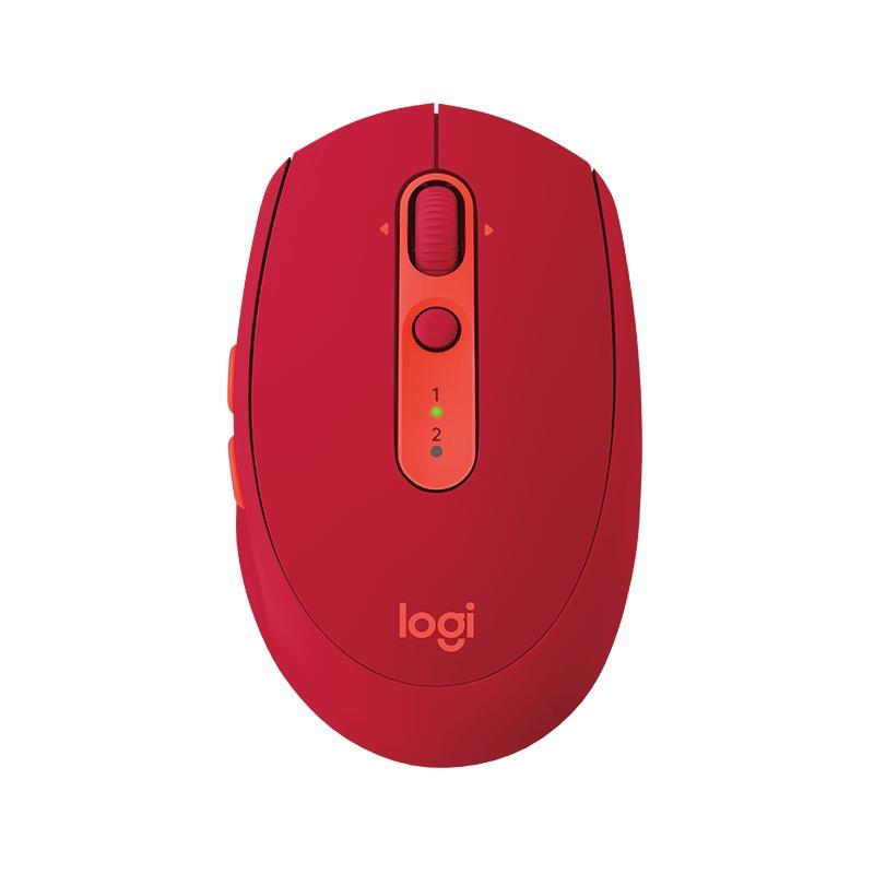 Logitech M590 Silent Raton Inalambrico USB 1000dpi - Silencioso - 7 Botones - Uso Diestro - Color Rojo