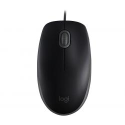 Logitech B110 Silent Raton USB 1000dpi - 3 Botones - Silencioso - Uso Ambidiestro - Cable de 1.80m - Color Negro