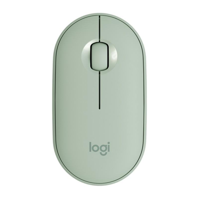 Logitech Pebble M350 Raton Inalambrico USB 1000dpi - 3 Botones - Uso Ambidiestro - Color Verde Eucalipto