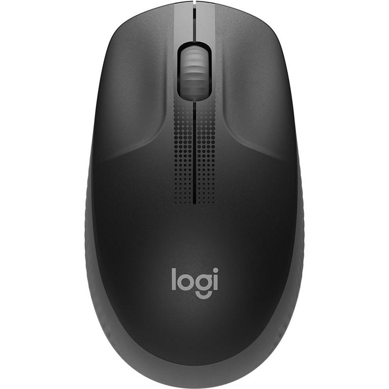 Logitech M190 Full Size Raton Inalambrico USB 1000dpi - 3 Botones - Gran Tamaño - Uso Ambidiestro - Color Negro/Gris Oscuro